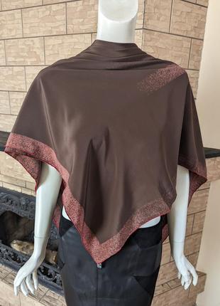 Винтажный большой шелковый платок max rudy с цветочным принтом, италия8 фото