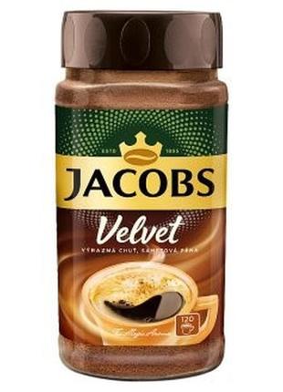 Кофе растворимый jacobs velvet, 200г в стеклянной банке, германия,