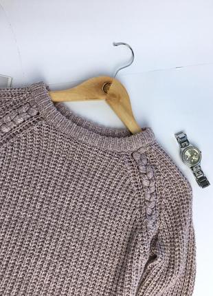 Женский свитер розовый вязаный свитшот2 фото