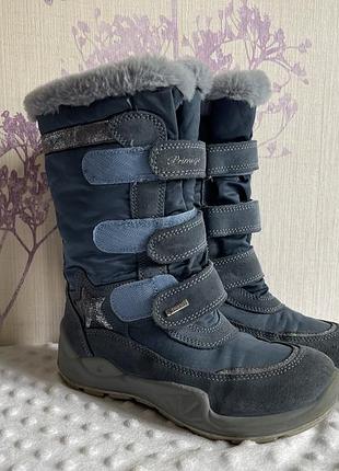 Зимние кожание термо сапожки primigi, 34 р., 22 см