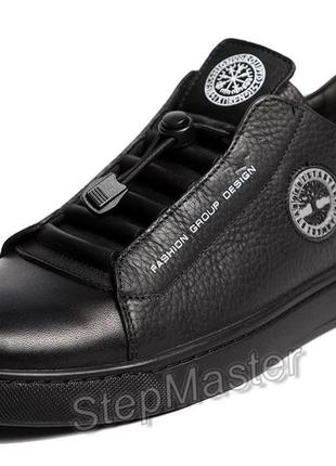 Кожаные кеды кроссовки kristan trident black