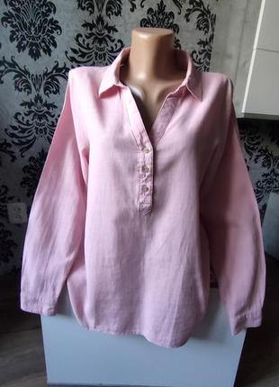 Ніжна рожева сорочка з натуральної тканини1 фото