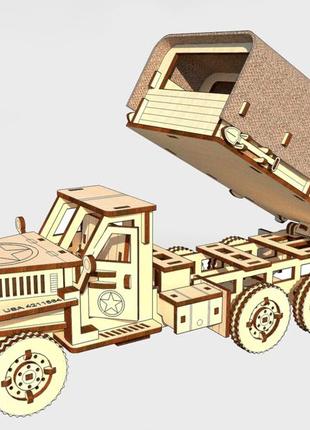 3d пазл механічний із дерева pazly "військова вантажівка studebaker" 176 деталей