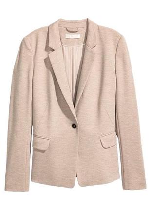 Трикотажний однотонний піджак пудрового кольору h&m розмір l/xl