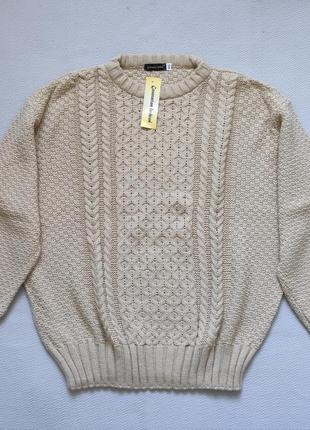 Мегакрутой вязаный свитер принт косы батал generation fashion англия3 фото