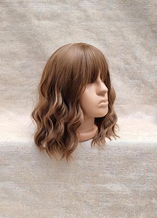 Парик под натуральный русый волос термопарик русый короткий