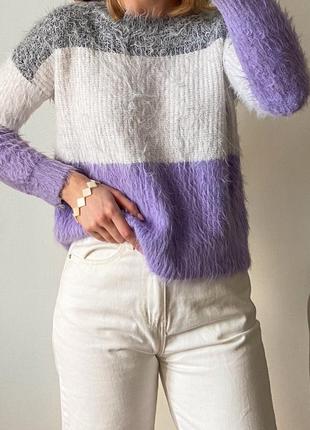 Женский свитер из плюшевой пряжи травка2 фото