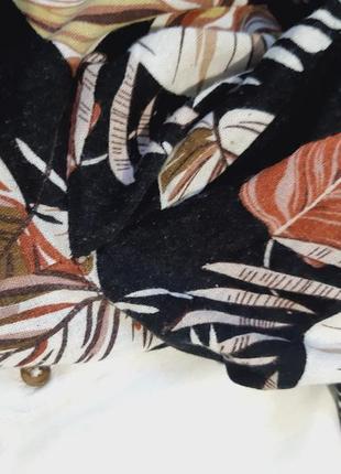 Шикарные стильные льняные широкие брюки кюлоты/ палаццо в принт,chicoree, p. 14-189 фото