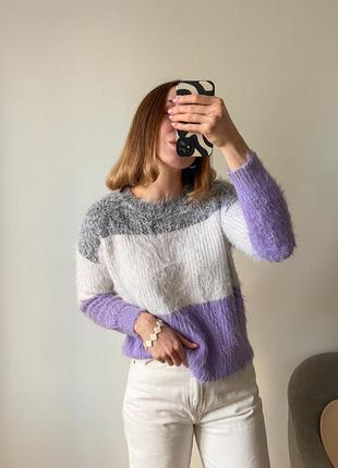 Женский свитер из плюшевой пряжи травка3 фото