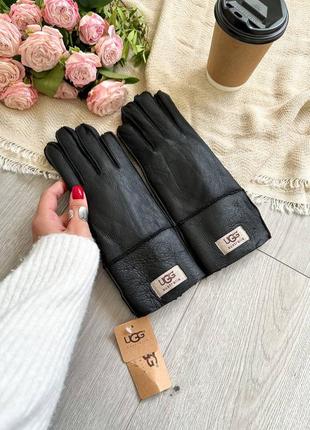 Жіночі рукавички ugg leather black