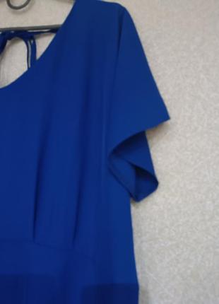 Стильна синя асиметрична сукня вільного крою3 фото