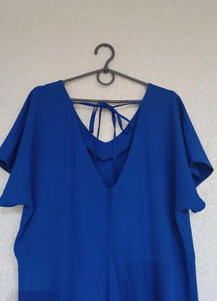 Стильна синя асиметрична сукня вільного крою5 фото