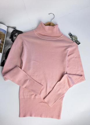 Женская водолазка свитер розовая свитшот
