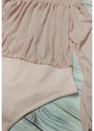Боди блуза персикового цвета3 фото