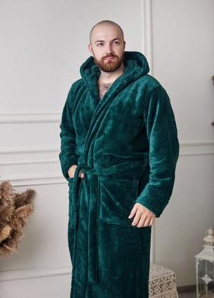Махровий халат чоловічий, тканина велсофт, м'який, теплий 3xl3 фото