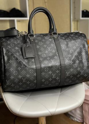 Качественная дорожная сумка от louis vuitton саквояж топовый луи витон кожаная мужская сумка ручной клади6 фото