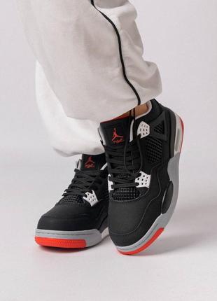 Зимові жіночі кросівки з хутром в стилі nike air jordan 4 🆕 зимові джордани