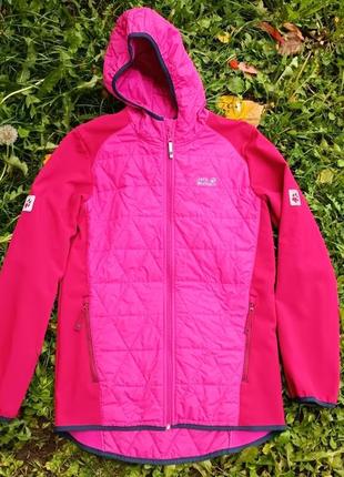 Детский, подростковый софтшелл-куртка jack wolfskin girls grassland hybrid icy lake3 фото