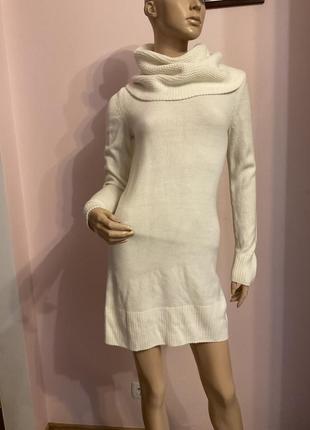 Трикотажная туника молочного цвета/s/brend h&m