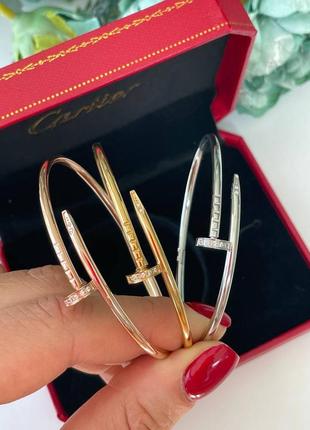 Брендовий браслет тонкий цвях у стилі cartier ♥️