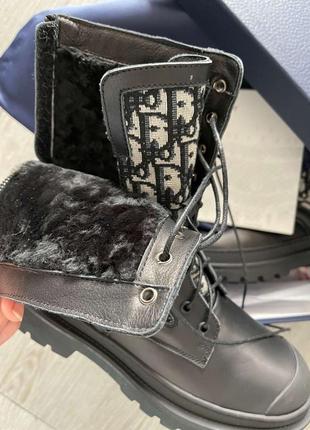 Ботинки теплые мех в стиле dior explorer ankle boot5 фото