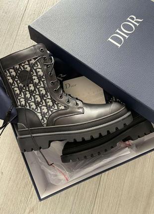 Ботинки теплые мех в стиле dior explorer ankle boot