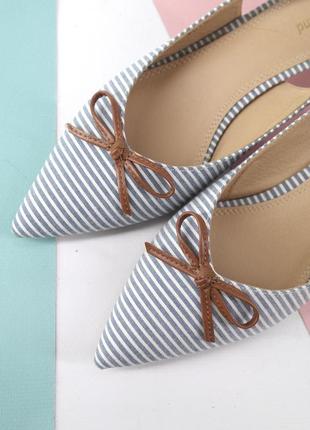 Элегантные текстильные туфли в полосочку "graceland" с открытой пяткой. размер eur37.2 фото