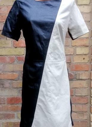 Шкіряне брендові сукні arma, сукня з натуральної шкіри, чорно-біле плаття, leather1 фото