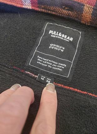 Теплая рубашка, пальто, жакет в клетку на флисе от pull&bear 46-507 фото