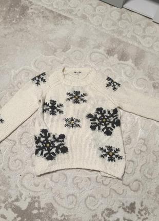 Новогодний мирeр, воскиковый свитер со снежинками1 фото