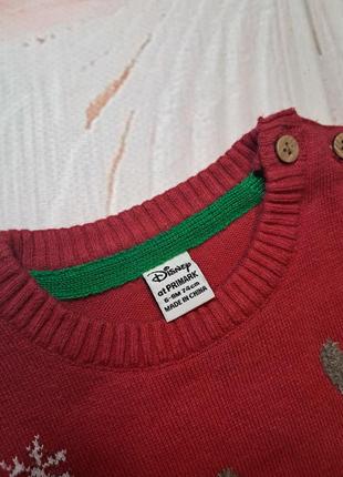 Новогодние 1 свитер кофта для мальчика 6-9 мес 74 см disney baby at primark4 фото