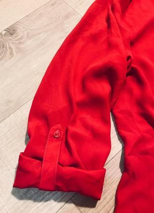 Нова шикарна блуза червоного кольору "m&cо"6 фото