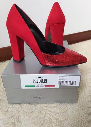 Италия🇮🇹яркие красные туфли женские