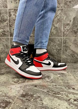 Біло червоні кросівки найк джордан кеди nike air jordan 1  високі high низькі low