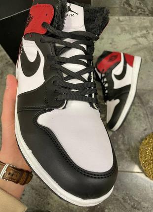 Красно черные кроссовки найк джордан кеды nike air jordan 1 высокие high низкие low3 фото