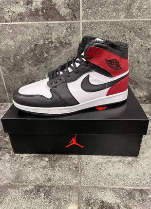 Красно черные кроссовки найк джордан кеды nike air jordan 1 высокие high низкие low8 фото