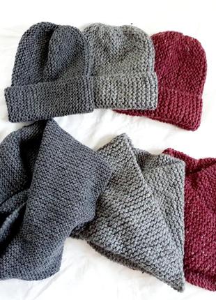 Женский набор шапка и шарфик ручная работа