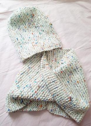 Женский набор шапка и шарфик ручная работа