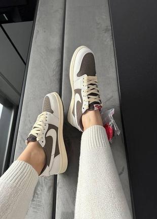 Кроссовки nike air jordan 1  retro low og sp travis scott reverse mocha7 фото