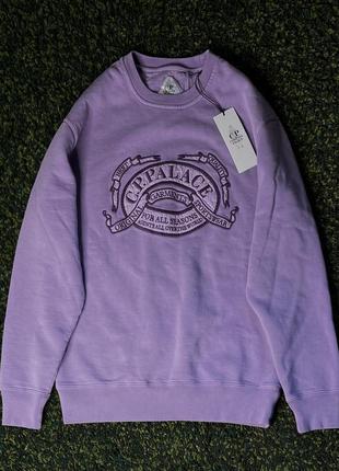 Кофта palace x c.p. company over dyed crew purple (new) | original