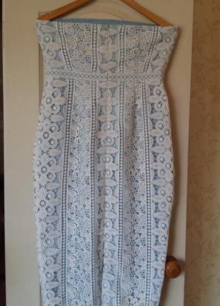 Шикарное кружевное платье - футляр 12 размера2 фото
