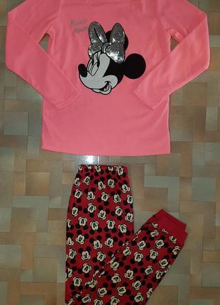 Теплая пижама флис-велюр минни minnie mouse disney, primark 13-14 лет 164 см2 фото