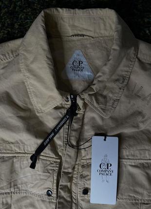 Куртка palace x c.p. company shirt jacket stone (new) | original3 фото