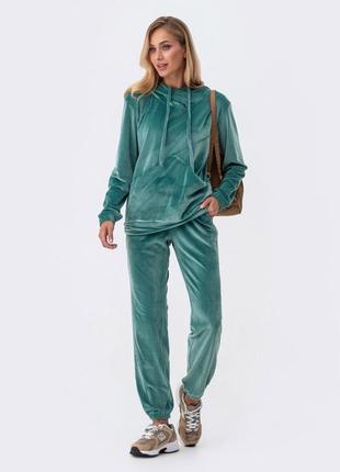 Спортивный велюровый костюм изумрудный <unk> 73982