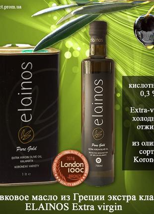 Оливковое масло из греции экстра класса elainos extra virgin 1л7 фото