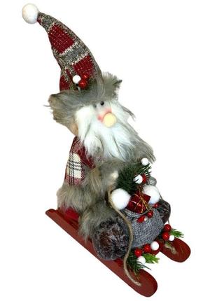 Сніговик на санках новорічний різдвяний декор1 фото
