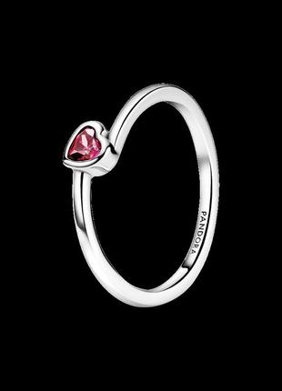 Серебряное кольцо   "красное ассиметричное сердце" 199267c01