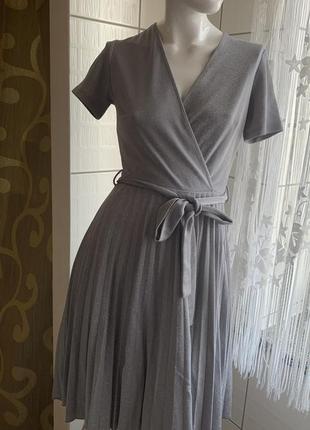 Сукня колір срібло плаття спідниця плісе