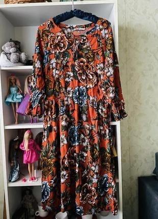 Красивое платье с принтом 👗🌺вискоза