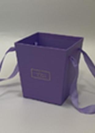 Коробка декоративная для цветов трапеция - фиолетовая, 14.5x11x15cm., w3243